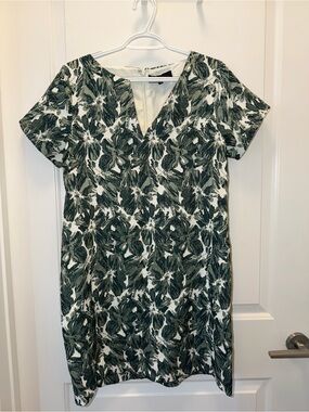 Abbey Glass Green Floral Jacquard Dress